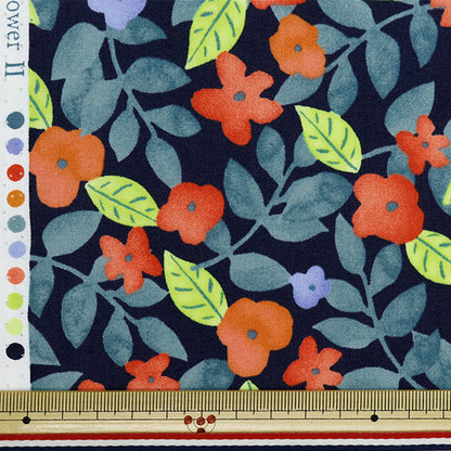 [From quantity 5] Fabric "NOVA SheetingWatercolor small flower navy NSE-WALFL-NV] KOKKA 【Yuzawayaoriginal】