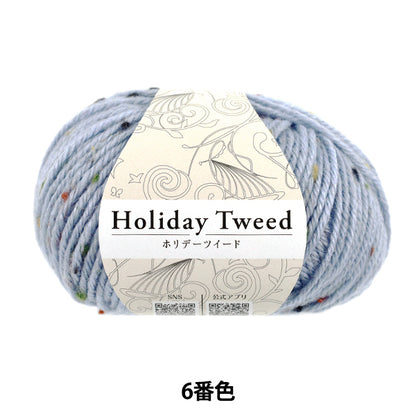秋冬毛糸 『ホリデーツイード 6番色 サックス』 World Festa ワールドフェスタ 【ユザワヤオリジナル】