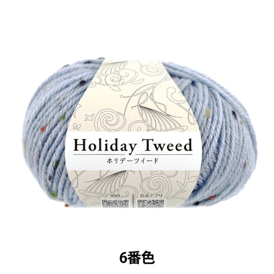 秋冬毛糸 『ホリデーツイード 6番色 サックス』 World Festa ワールドフェスタ 【ユザワヤオリジナル】
