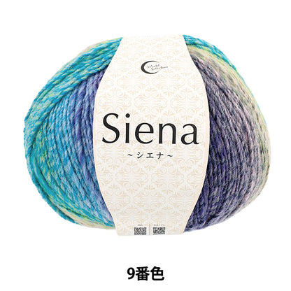 Siena Yarn No.9 ball, pink to teal long gradient, Yuzawaya Original 200g 7.1 oz acrylic wool blend for fall winter