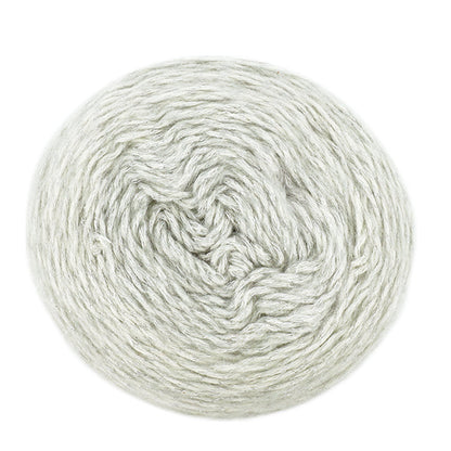 Shiny Gradation No.14 Greige yarn, top view showing metallic fibers and soft twist - Yuzawaya Original
