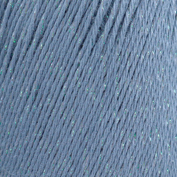 春夏毛糸 『コットンエブリィ ラメ 7番色 サックス』 World Festa ワールドフェスタ 【ユザワヤオリジナル】