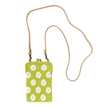 【動画付き】 編み物キット 『お花パターンのがま口スマホショルダーキット YUZA-001』 Hamanaka ハマナカ 【ユザワヤオリジナル】