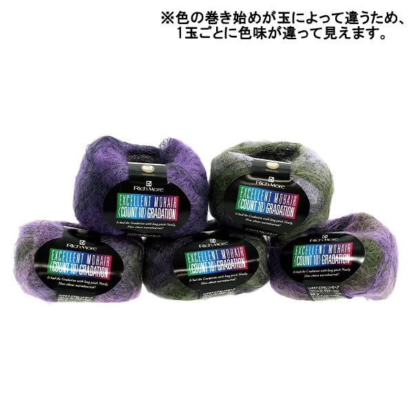 秋冬毛糸 『エクセレントモヘアカウント10 グラデーション 145番色』 RichMore リッチモア