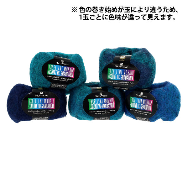 秋冬毛糸 『エクセレントモヘアカウント10 グラデーション128番色』 RichMore リッチモア