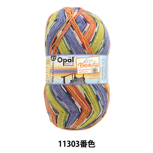 ソックヤーン 毛糸 『ビューティー3 ウェルネス 4ply 11303番色』 Opal オパール