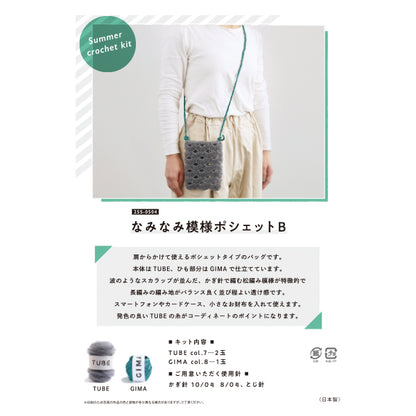 Knitting kit "Naminami patterned pochette B 25S-0504" DARUMA DARUMA Yokota