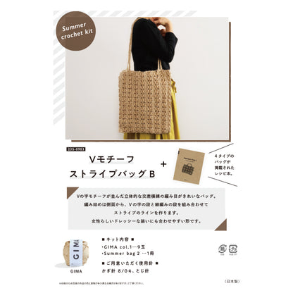 Knitting kit "V-motif striped bag B 25S-0903" DARUMA DARUMA Yokota