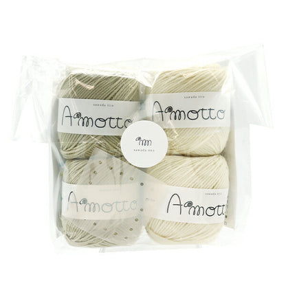 [With video] Knitting kit "AMOTTO Triangle Bag Kit Kit White x Sugarmint A-001"