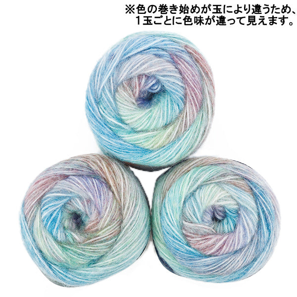 Biidoro Yarn No.8 three balls showing color start variations in the gradient
