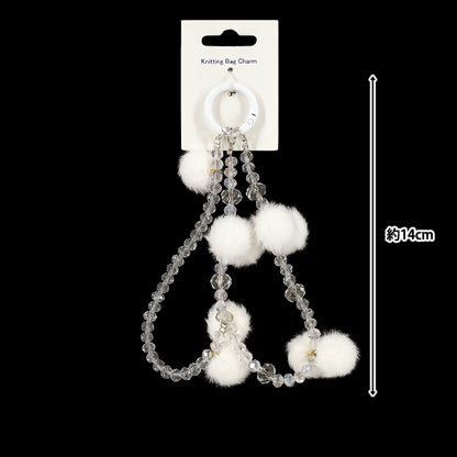 生活雑貨 『Knittingバッグチャーム ポンポン型 ホワイト』