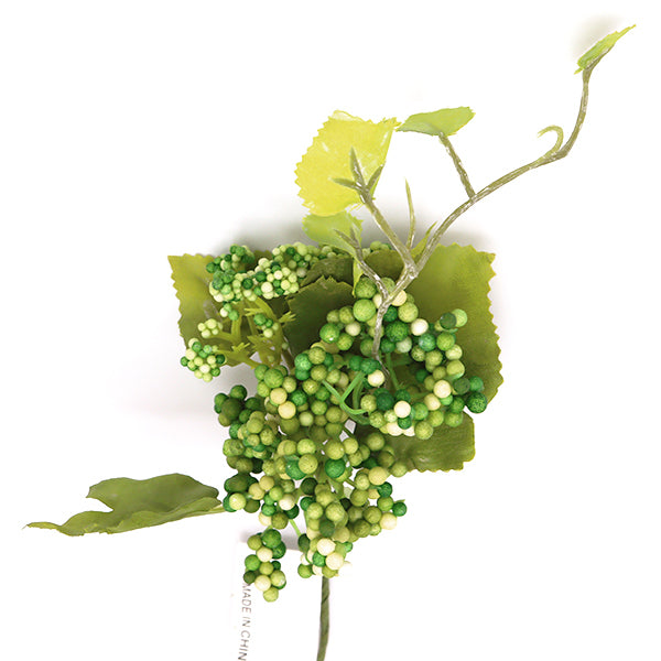 Fiore artificiale Fiore di seta ``Pick di bacche d'uva selvatica Verde Z0063-024"