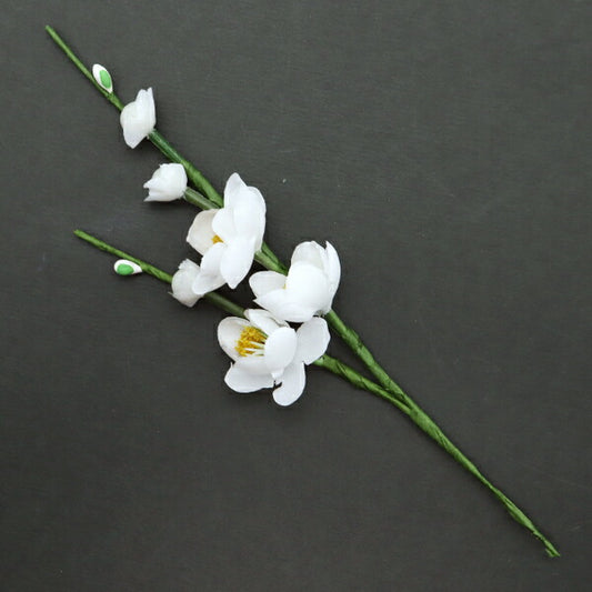 زهرة الحرير الاصطناعية "Plum Pick White V23210-001"