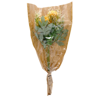 造花 シルクフラワー 『フラワーブーケ マム イエロー ZYJP2419-1』 【ユザワヤ限定商品】