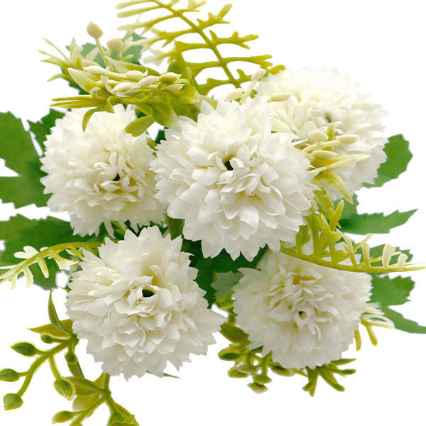 造花 シルクフラワー 『フラワーブーケ マム ホワイト ZYJP2419-5』 【ユザワヤ限定商品】