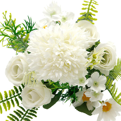 Artificial flower silk flower "Flower Bouquet Mamrose White ZYJP2437-1" 【YuzawayaLimited product]