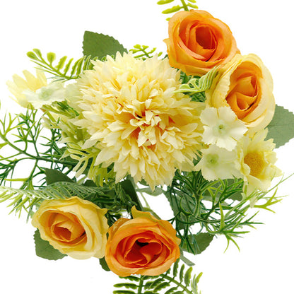 造花 シルクフラワー 『フラワーブーケ マムローズ オレンジ ZYJP2437-4』 【ユザワヤ限定商品】