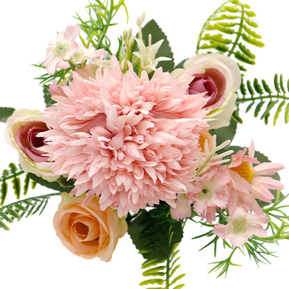 造花 シルクフラワー 『フラワーブーケ マムローズ ピンク ZYJP2437-5』 【ユザワヤ限定商品】