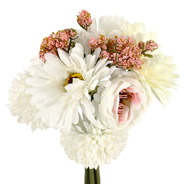 flor artificial flor de seda "Paquete de Gerberas Blancas FH24165”
