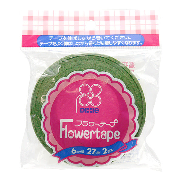 Matériau de fleur "ruban de fleur, largeur 6 mm, longueur 27m, 2 pièces, vert clair 90-20-10" Matsumura Kogei