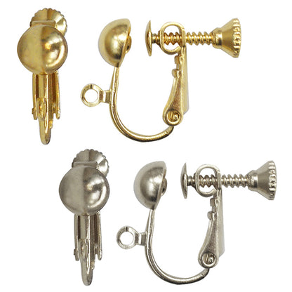 مستلزمات الحرف اليدوية "اقراط زنبركية 6 ملم خرز ذهبي"