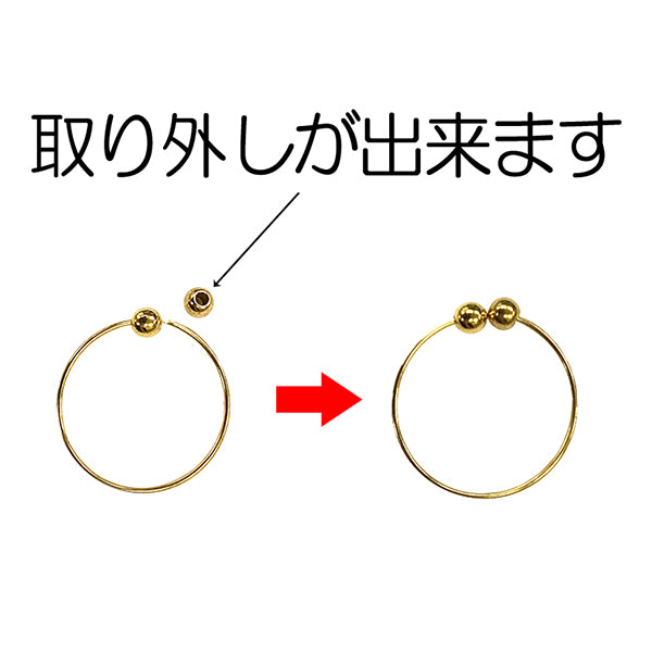 Handicraft bracket "Kata hoop earrings 16mm gold color"