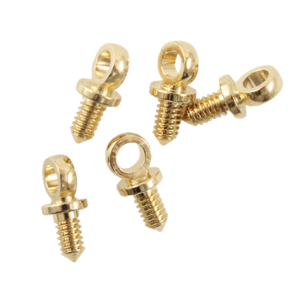 手芸金具 『ヒートン 3皿ネジ芯 ゴールド 5個』