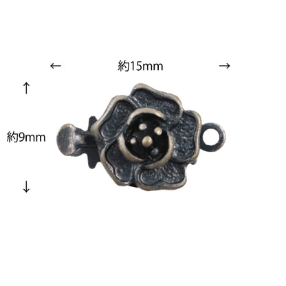手芸金具 『バラのクラスプ アンティークシルバー C-03』