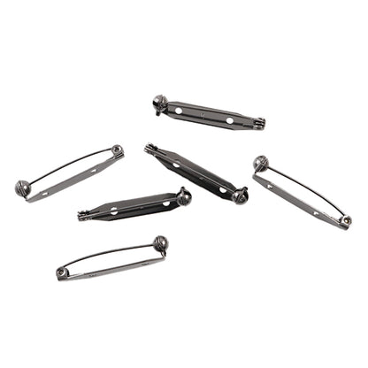 Kunsthandwerk Klammer "Drehete Brosche 35 mm schwarz 6 Stück"