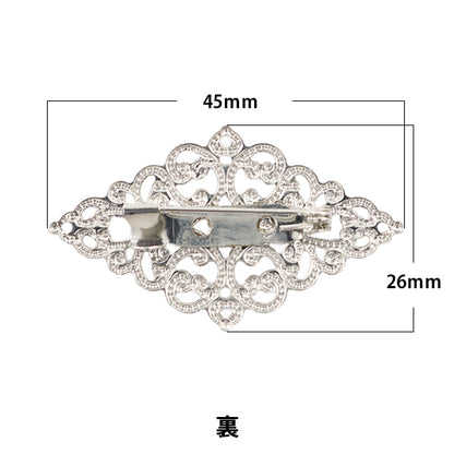 手芸金具 『スカシパーツ付きブローチ シルバー #1476』