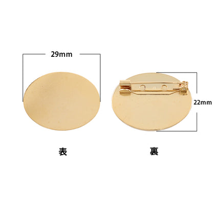 手芸金具 『楕円板ブローチ 横 ゴールド #9111』