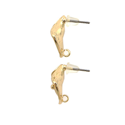 قطع معدنية للحلق "أقراط من التيتانيوم مع حلقة خلفية وقبضة سيليكون ذهبية زوج واحد"