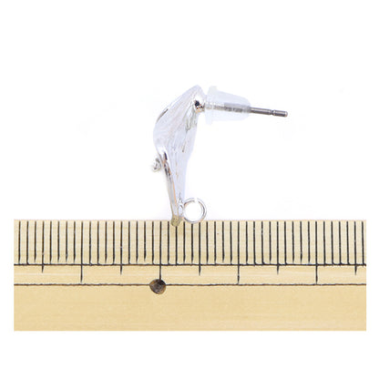 قطع معدنية للحلق "أقراط من التيتانيوم مع حلقة خلفية وقبضة سيليكون فضية 1 زوج"