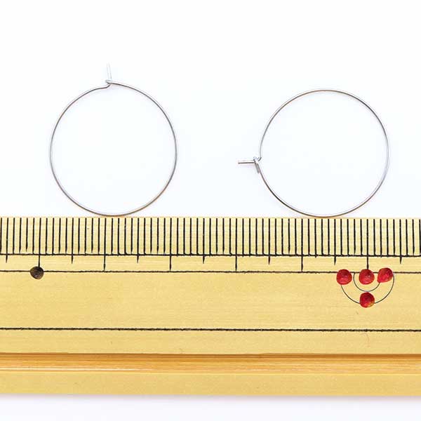 Piercing bracket "Stainless steel hoop pierced 20mm 1 pair"