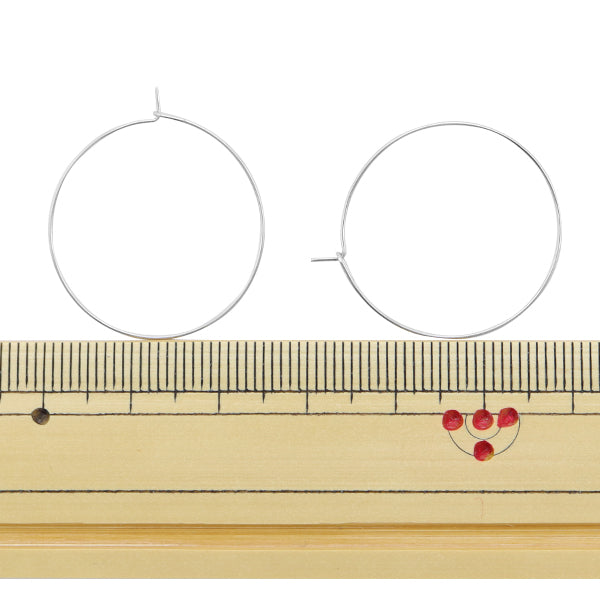 Earrings bracket "Stainless steel hoop pierced 25mm 1 pair"