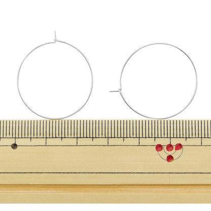 Earrings bracket "Stainless steel hoop pierced 25mm 1 pair"