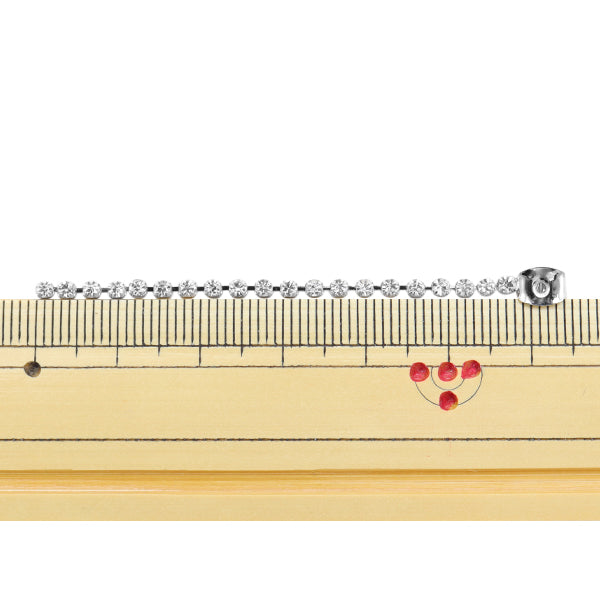 ピアス金具 『デザインキャッチ #3 連爪クリスタル シルバー』