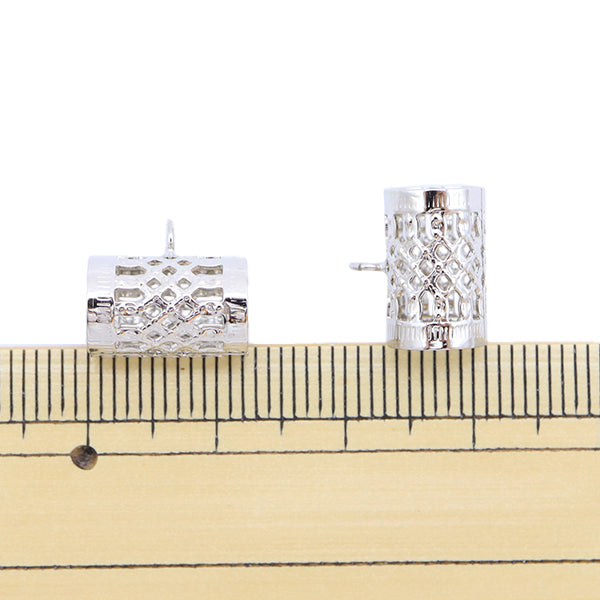 Handicraft bracket "Chan with Sukashi Pipe Big Silver 2 pieces"