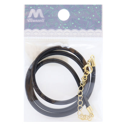 Soporte de artesanía "Collar de cuero de 3 mm Cadena negra x oro aproximadamente 45 cm"