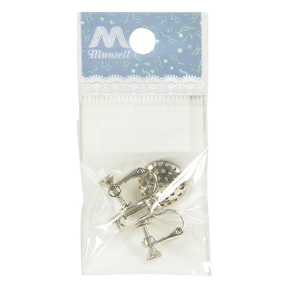 Kunsthandwerk Klammer "Duschohrring Silber 15mm 1 Paar #7009"