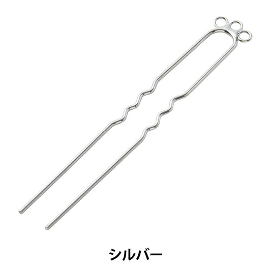 Handicraft bracket "Kanzashi 3 with can 79mm silver 1 piece #9077"