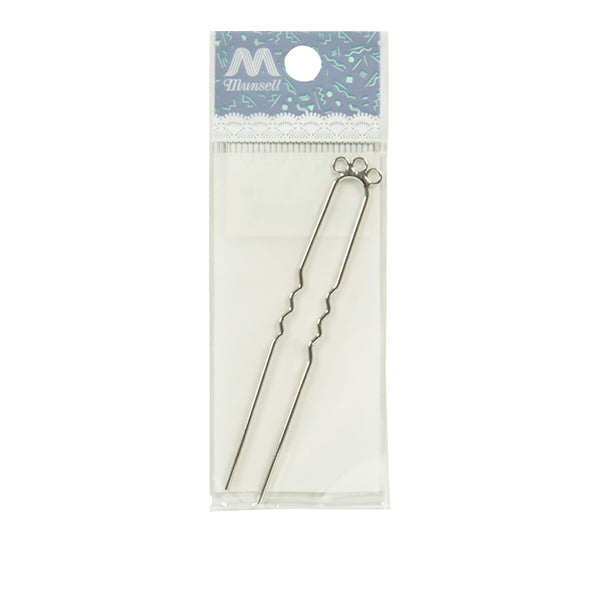 Handicraft bracket "Kanzashi 3 with can 79mm silver 1 piece #9077"