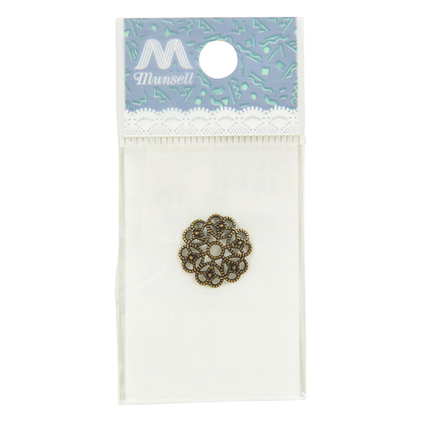 Handicraft bracket "Skashi parts flower 6 valve Antique gold #2416"