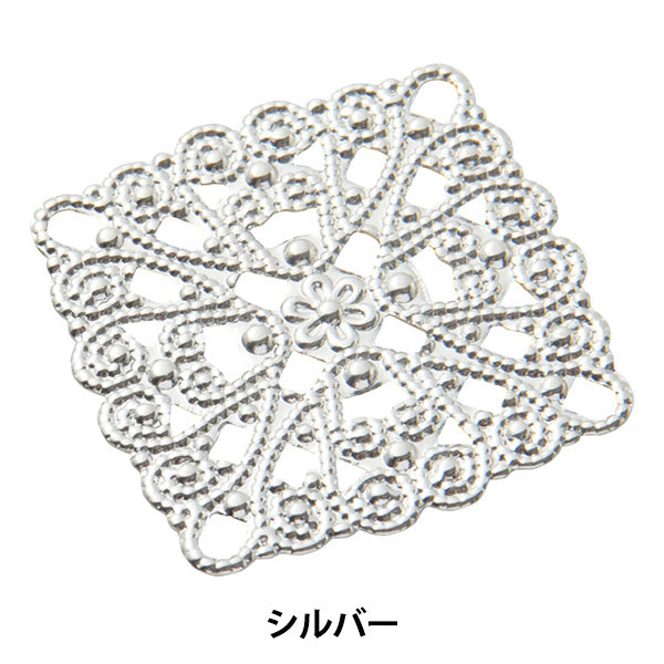 Handicraft bracket "Skashi parts 3.5cm square silver #2419"