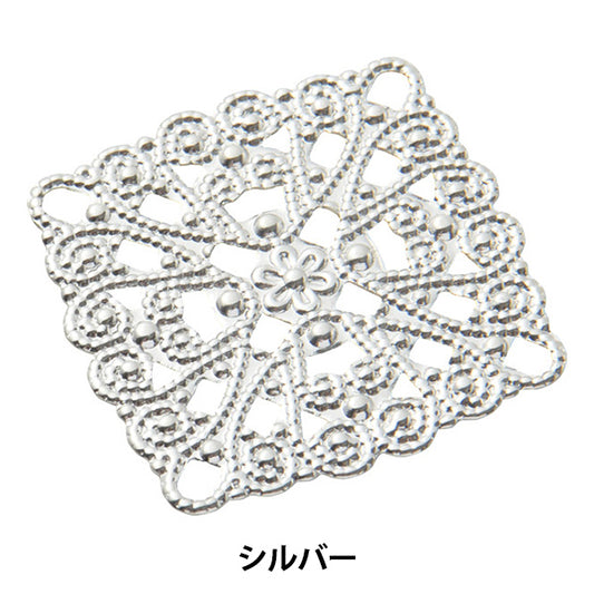 Handicraft bracket "Skashi parts 3.5cm square silver #2419"