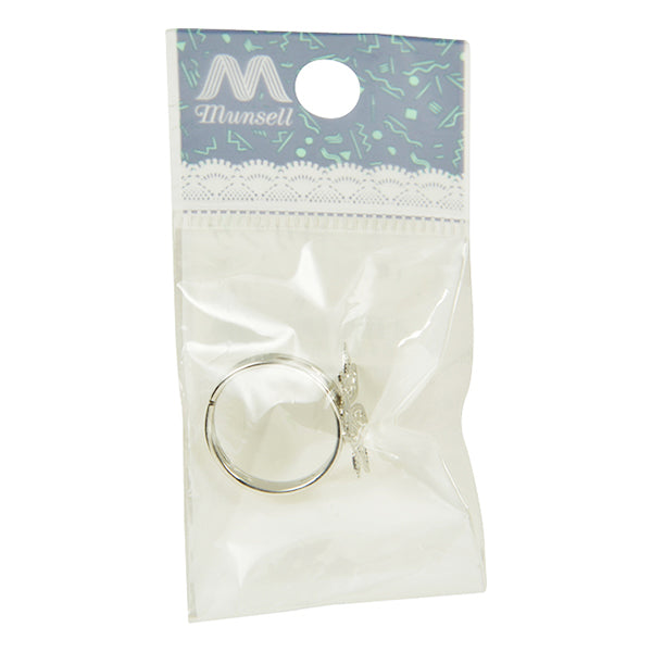 Handicraft bracket "Ring flower with skash parts 7 valve silver #3043"