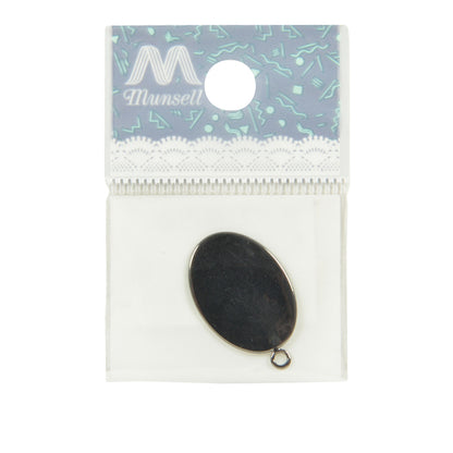 Support d'artisanat "Top pendentif elliptique 21 × 15 mm noir 1 pièce # 9108"