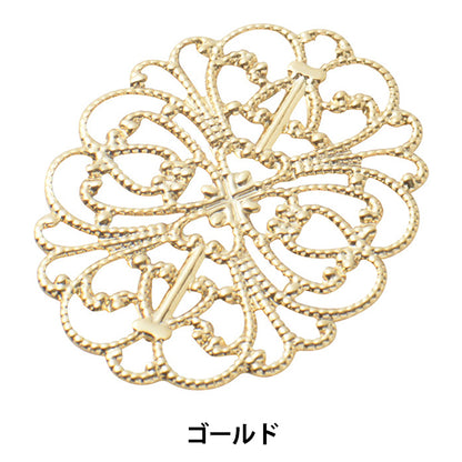 Bracket d'artisanat "Pièces de skashi fleur elliptique grande or avec 1 pièce # 2427"