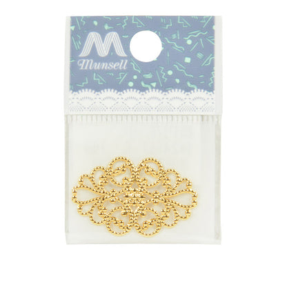 Support d'artisanat "Pièces de skashi fleur elliptique petite or avec 1 pièce # 2426"