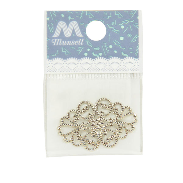 手芸金具 『スカシパーツ 楕円花 小 シルバー 1個入り #2426』